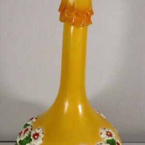 Vtg 1980 Yellow Duck & Flowers Universal Statuary Large 27" Coin Bank w/ Stopper